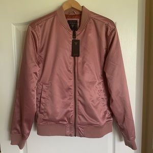 MENS GUESS Long Sleeve Stretch Satin Bomber Jacket